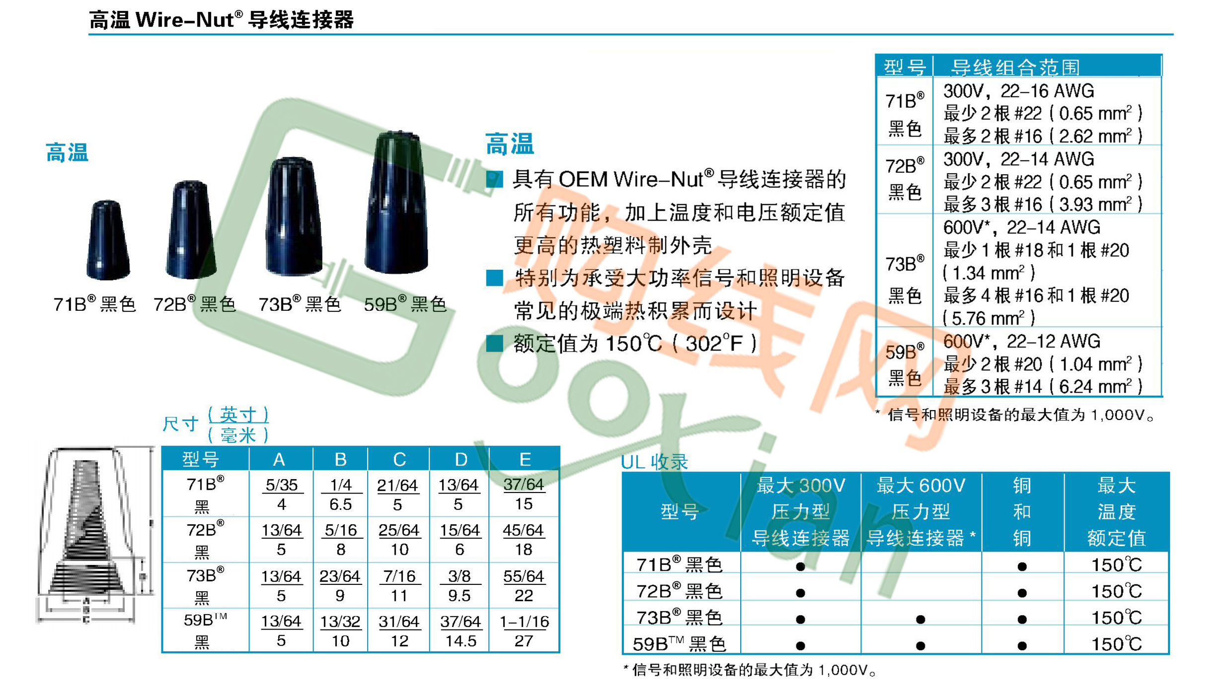 高温导线连接器